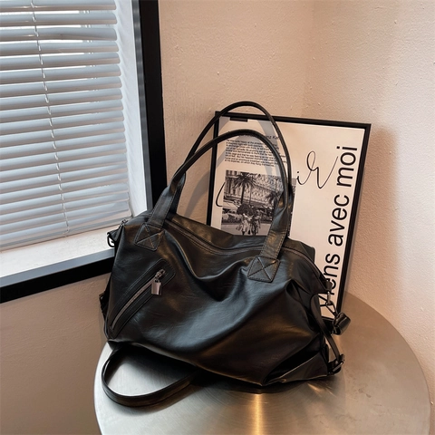 Sac Cabas En Cuir PU Grande Capacité Pour Femmes Texture Litchi Sac Bandoulière Versatile Pour Voyage Quotidien