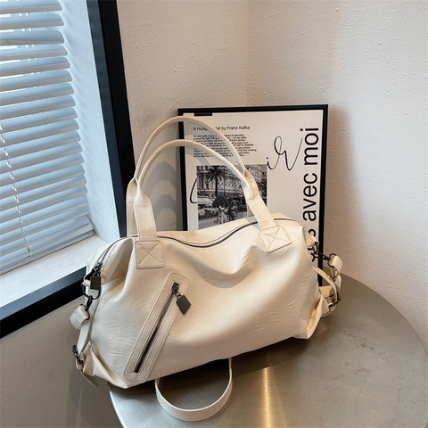 Sac Cabas En Cuir PU Grande Capacité Pour Femmes Texture Litchi Sac Bandoulière Versatile Pour Voyage Quotidien