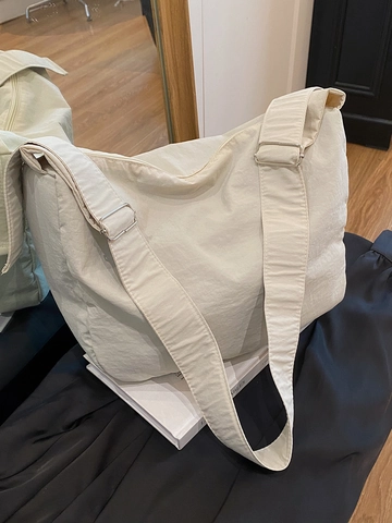 Large Capacity Crossbody Bag Minimalist Solid Color Composite Fabric Adjustable Strap Shoulder Hobo Bag For Women Daily