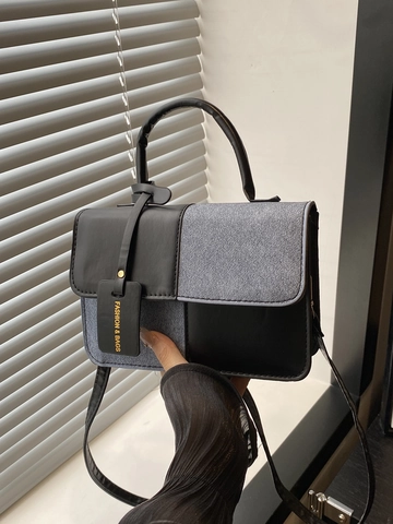 Borsa A Tracolla Crossbody In Pelle PU E Patchwork Di Denim Piccola Borsa A Mano Quadrata Per Donna Vintage Urban