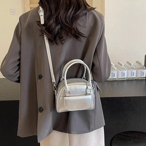 Damen Umhängetasche Urban Minimalistisch PU Leder Mode Einfarbig Rautenmuster Handtasche Mit Griff Und Verstellbarem Gurt Stilvolle Täglich Schultertasche