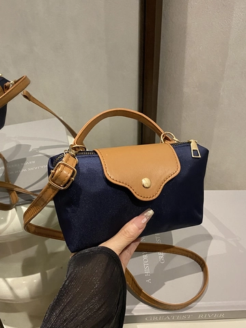 Damen Mini Spleiß Handtasche Nylon PU Dumpling Umhängetasche Mit Gurt Crossbody Börse Täglich Mode Damen Tasche