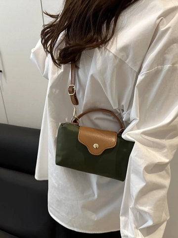 Damen Mini Spleiß Handtasche Nylon PU Dumpling Umhängetasche Mit Gurt Crossbody Börse Täglich Mode Damen Tasche