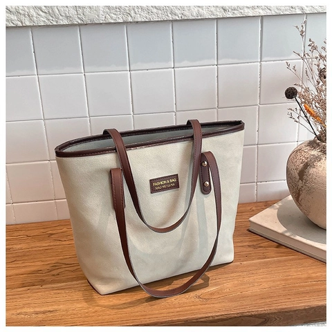 Vintage Wildlederimitat Große Kapazität Tote Bag Für Damen Einfache Urban Schultertasche Pendler Handtasche Mit Reißverschluss