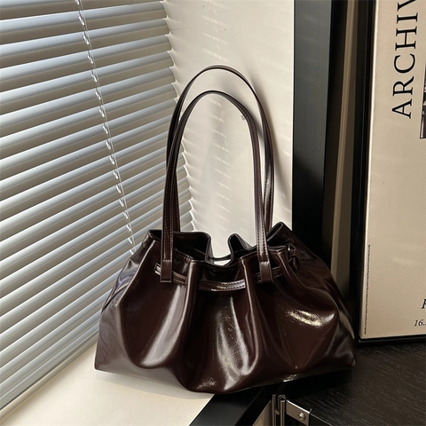 Bolso Tote de Nailon Plisado de Moda para Mujer Minimalista Brillante de Axila Bolso de Hombro Gran Capacidad Viaje Diario
