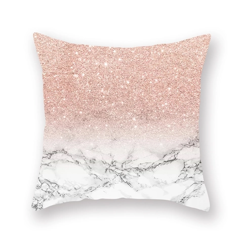 Dekorativer Kissenbezug Pfirsichhaut Polyester Roségold Geometrisches Marmormuster Moderner Luxus Kissen Heimdekor