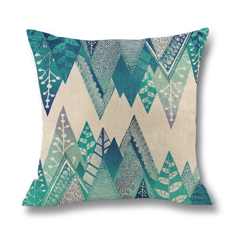 Modern Nordic Linen Pillow Case Ocean Wave Geometric Mountain Mandala Pattern Decorative Cushion Cover For Sofa Living Room Home Decor