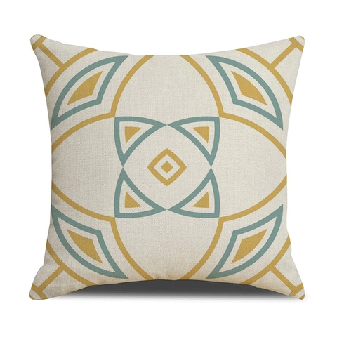 Geometric Nordic Pillow Cover Linen Blend Modern Abstract Square Cushion Case For Home Sofa Couch Decor