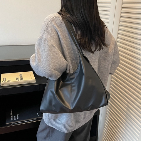 Damen Hobo Umhängetasche Große Kapazität PU Leder Minimalistische Tragetasche Mit Verstellbarem Riemen Alltags