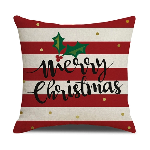 Weihnachten Kissenbezug Leinen Nordischen Stil Quadratisch Merry Christmas Muster Dekorative Kissenhülle Für Zuhause Sofa Büro
