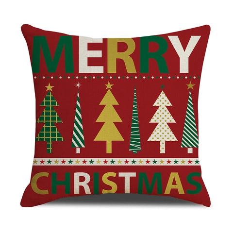 Weihnachten Kissenbezug Leinen Nordischen Stil Quadratisch Merry Christmas Muster Dekorative Kissenhülle Für Zuhause Sofa Büro
