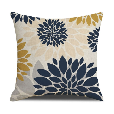 Nordisch Dekorativer Kissenbezug Polyester Leinenoptik Abstrakt Floral Geometrisch Quadratischer Kissenhülle Für Zuhause Büro Sofa