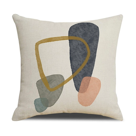 Abstract Geometric Linen Decorative Pillow Cover Modern Nordic Cushion Case For Sofa Bed Living Room Home Decor