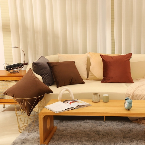 Taie d'Oreiller en Velours Couleur Unie Moderne Minimaliste Housse de Coussin Décorative pour Canapé Chambre Salon