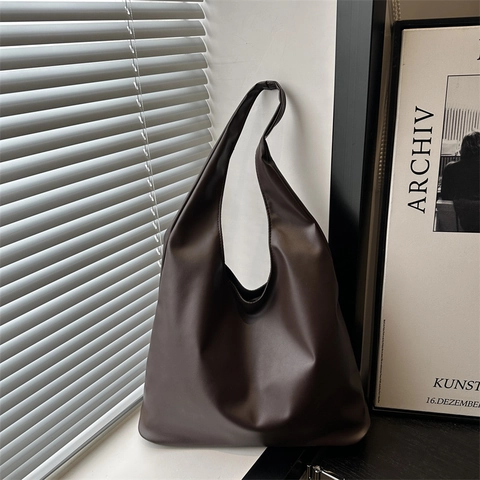 Women Minimalist Nylon Shoulder Bag Large Capacity Solid Color Hobo Underarm Bag Daily Commuter Office Fashion Handbag