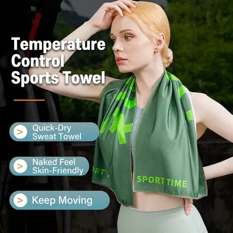 Quick Dry Sports Towel Double Sided Velvet Microfiber Sweat Absorbent Cooling Towel For Gym Running Fitness Workout