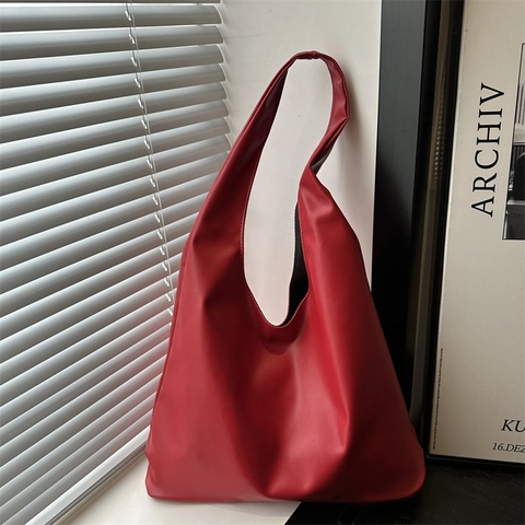 Women Minimalist Nylon Shoulder Bag Large Capacity Solid Color Hobo Underarm Bag Daily Commuter Office Fashion Handbag