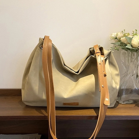 Borsa Tote da Donna in Pelle PU Retro Fashion Grande Capacità Minimalista Borsa a Tracolla da Pendolare Con Spalline Regolabili