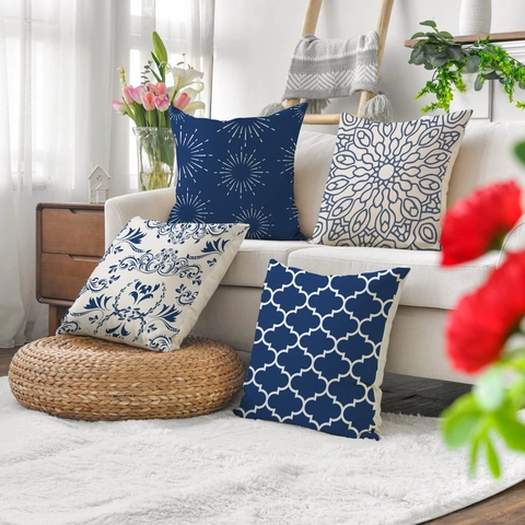 Decoratieve Kussenhoes Linnen Ademend Kussensloop Marokkaans Mandala Geometrische Print Bank Home Decor Stijl