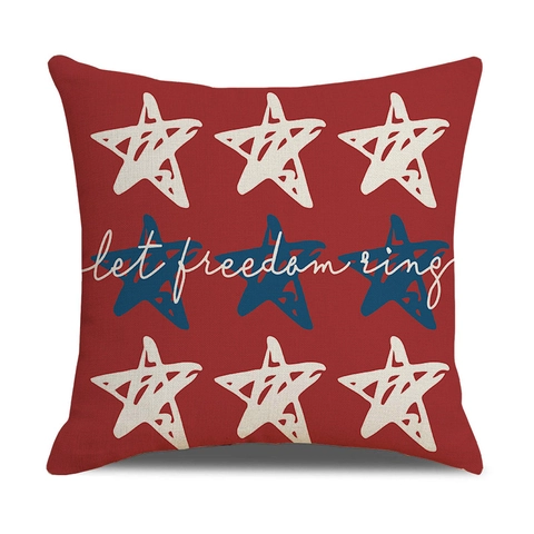 Unabhängigkeitstag Dekorativer Kissenbezug Patriotische USA Flagge Leinen Kissenhülle Für Sofa Stars Stripes