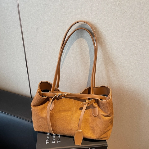 Women Fashion PU Leather Tote Bag Large Capacity Minimalist Shoulder Bag Solid Color Commuting Handbag Vintage Daily Satchel