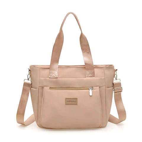 Borsa a Tracolla in Nylon a Grande Capacità da Donna Tendenza di Strada Casual Multi-tasca Borsa a Mano Tote Impermeabile per Pendolarismo