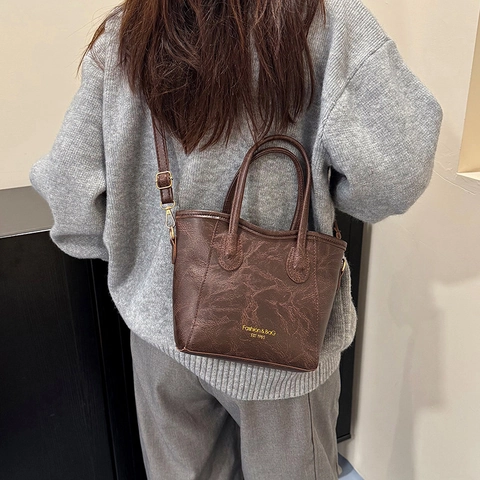 Bolso Bombonera de Cuero PU Minimalista de Moda para Mujer Versátil de Color Sólido de Mano Bandoulière para el Viaje Diario