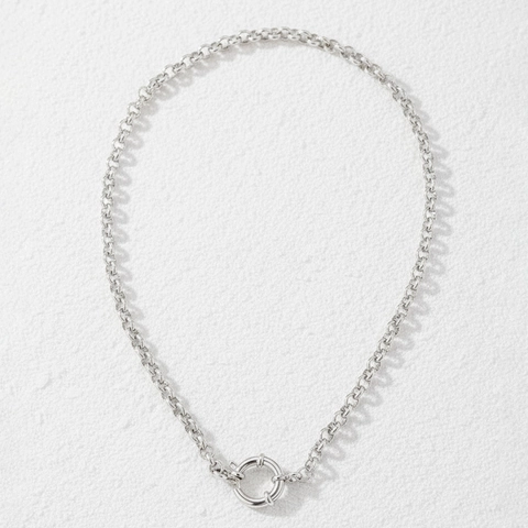 Collana Girocollo A Catena Rolo In Acciaio Inossidabile Con Chiusura A Molla Rotonda Grande Gioielli Retrò Minimalisti