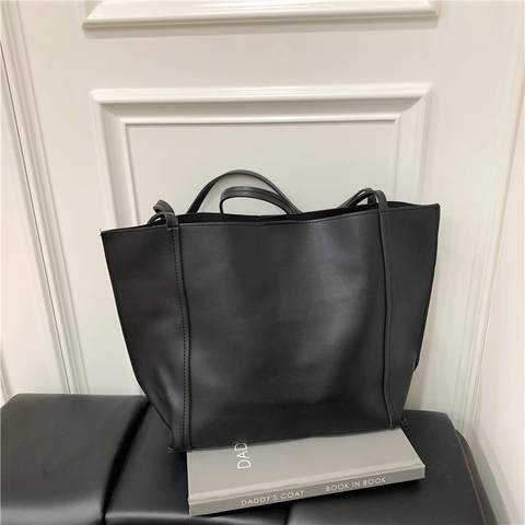 Bolso Tote de Hombro de Cuero PU de Gran Capacidad Retro para Mujer Con Estuche a Juego Minimalista Casual Bolso de Moda
