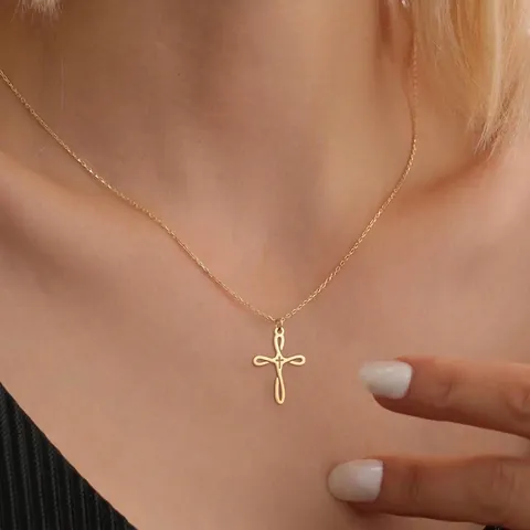 Collar De Colgante De Cruz De Acero Inoxidable Minimalista Diseño De Infinito Joyería Religiosa Para Mujer Regalo Delicado