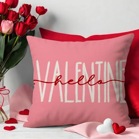 Valentine Day Linen Pillow Case Heart Truck Design Decorative Cushion Cover For Sofa Farmhouse Home Decor For Women