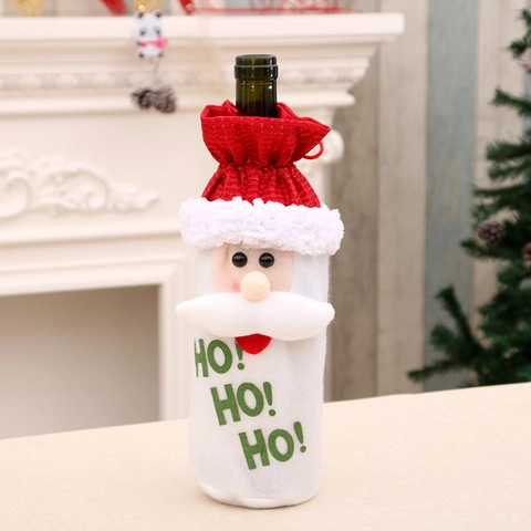 Christmas Wine Bottle Covers Bags Santa Claus Snowman Reindeer Pattern For Xmas Party Holiday Dinner Table Decor Gift Cover