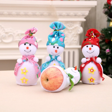 Weihnachten Schneemann Geschenktüte Kordelzug Verpackungsbeutel Für Feiertagsparty Dekoration Weihnachtsbaum Schmuck
