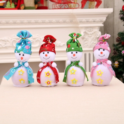 Weihnachten Schneemann Geschenktüte Kordelzug Verpackungsbeutel Für Feiertagsparty Dekoration Weihnachtsbaum Schmuck