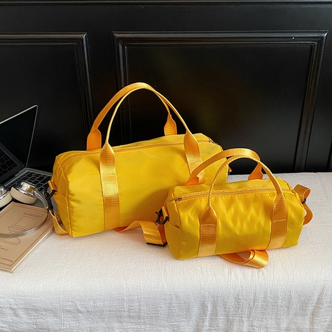 Bolso de Hombro de Nailon Casual para Mujer Gran Capacidad Minimalista Color Sólido Bolso de Viaje y Gimnasio