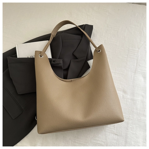 Ensemble de Sacs Tote en Cuir PU Grande Capacité Vintage pour Femmes Sac à Épaule Minimaliste Avec Pochette pour le Quotidien