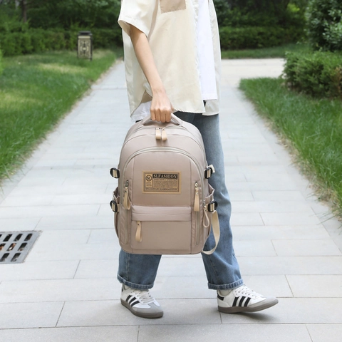 Sac À Dos En Tissu Oxford Grande Capacité Imperméable Convient Pour Un Ordinateur De 15,6 Pouces Idéal Pour Les Étudiants Et Les Voyages