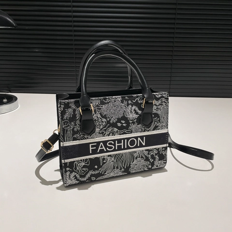 Damen Fashion Tote Bag PU Leder Blumendruck Handtasche Mit Verstellbarem Riemen Umhängetasche Für Den Täglichen Weg