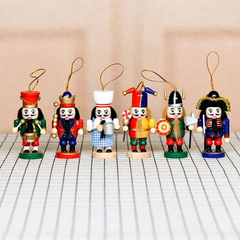 Schiaccianoci Di Natale Statuette Di Soldati In Legno Dipinte A Mano Colorate Ornamenti Appesi Decorativi Regalo Da Tavolo