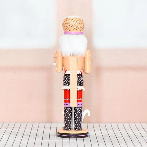 Handbemalter Holz Lebkuchenmann Nussknacker Soldat Mit Lebkuchen Tablett Ornament Und Zuckerstange Weihnachten Haus Deko
