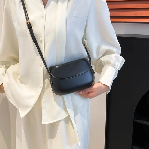 Bolso Bandolera Retro Para Mujer Sillín Cuero PU Bolso Pequeño Para Teléfono Color Sólido Estampado De Leopardo Moda Casual