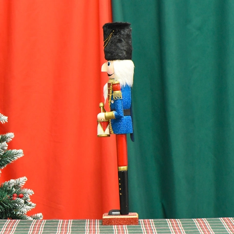 Traditioneller Nussknacker Soldat Trommler Ornament Blau Glitzer Uniform Pelzmütze Weihnachten Party Home Decor Geschenk