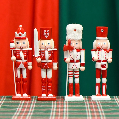 Traditionelle Nussknacker Soldaten Ornamente Aus Holz Festliche Weihnachtsdeko Handbemalte Dekofiguren