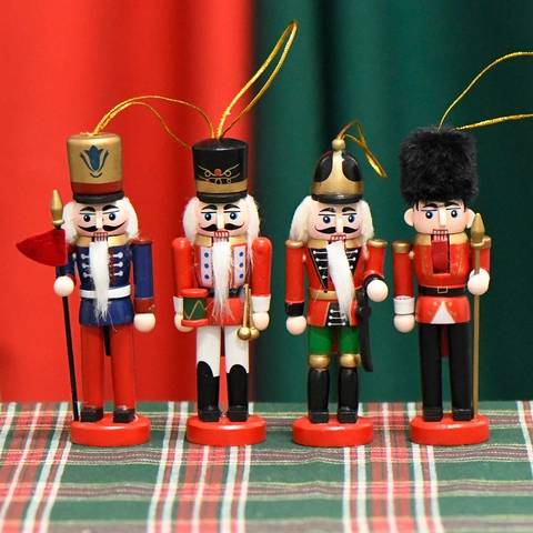 Adornos Colgantes De Soldado Cascanueces De Madera Figuras Tradicionales De Navidad Decoración Festiva Para El Hogar
