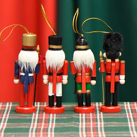 Adornos Colgantes De Soldado Cascanueces De Madera Figuras Tradicionales De Navidad Decoración Festiva Para El Hogar