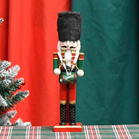 Schiaccianoci Di Natale Soldato Tamburino Statuina In Legno Dipinto Decorazione Da Tavolo Regalo Festivo