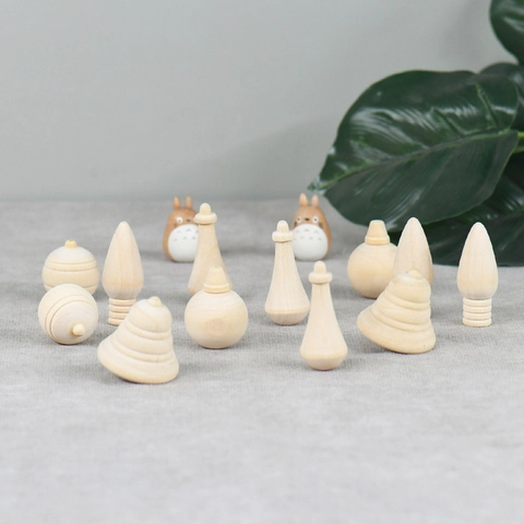 Unfinished Lotus Wood Christmas DIY Painting Ornaments Blank Wooden Bell Bulb Shapes For Kids Educational Toy Home Decoration
