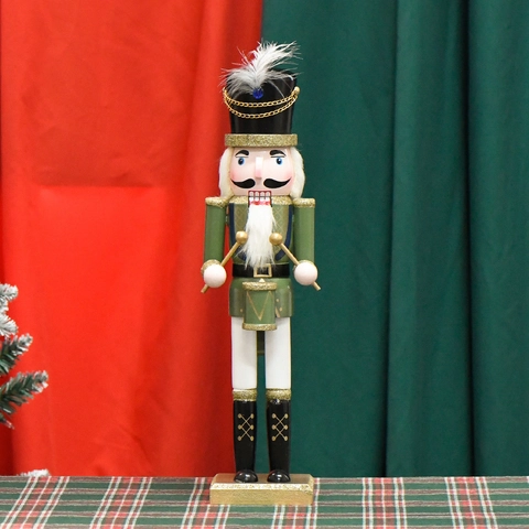 Casse Noisette De Noël Soldat En Bois Peint À La Main Tamboureur Traditionnel Européen Décoration De Table