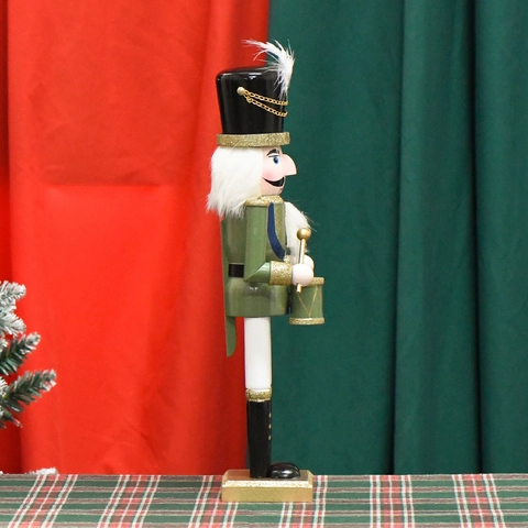Casse Noisette De Noël Soldat En Bois Peint À La Main Tamboureur Traditionnel Européen Décoration De Table