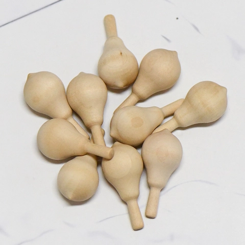 Peonza de Madera de Schima Superba Sin Acabar Para Pintura DIY Muñecas de Madera En Blanco Forma de Pera Champiñón Artesanía Para Niños Juguetes Educativos Decoración Hogar